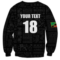 Custom Saint Kitts And Nevis Football Sweatshirt Sugar Boyz Black Version - Wonder Print Shop