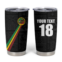 Custom Saint Kitts And Nevis Football Tumbler Cup Sugar Boyz Black Version - Wonder Print Shop