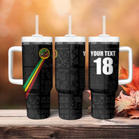 Custom Saint Kitts And Nevis Football Tumbler With Handle Sugar Boyz Black Version - Wonder Print Shop