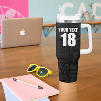 Custom Saint Kitts And Nevis Football Tumbler With Handle Sugar Boyz Black Version - Wonder Print Shop