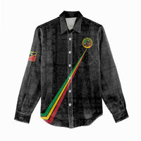 Custom Saint Kitts And Nevis Football Women Casual Shirt Sugar Boyz Black Version - Wonder Print Shop