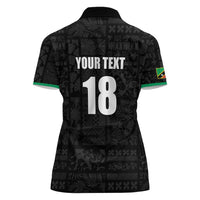 Custom Saint Kitts And Nevis Football Women Polo Shirt Sugar Boyz Black Version - Wonder Print Shop