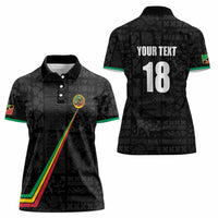 Custom Saint Kitts And Nevis Football Women Polo Shirt Sugar Boyz Black Version - Wonder Print Shop