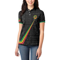 Custom Saint Kitts And Nevis Football Women Polo Shirt Sugar Boyz Black Version - Wonder Print Shop