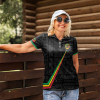 Custom Saint Kitts And Nevis Football Women Polo Shirt Sugar Boyz Black Version - Wonder Print Shop