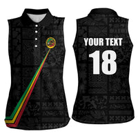 Custom Saint Kitts And Nevis Football Women Sleeveless Polo Shirt Sugar Boyz Black Version - Wonder Print Shop