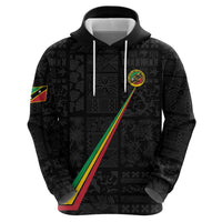 Custom Saint Kitts And Nevis Football Zip Hoodie Sugar Boyz Black Version - Wonder Print Shop