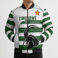 Custom Zimbabwe Rugby Bomber Puffer Jacket The Sables Go Champion - Wonder Print Shop