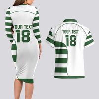 Custom Zimbabwe Rugby Couples Matching Long Sleeve Bodycon Dress and Hawaiian Shirt The Sables Go Champion - Wonder Print Shop