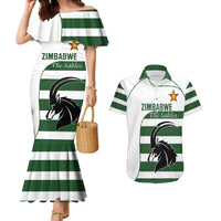 Custom Zimbabwe Rugby Couples Matching Mermaid Dress and Hawaiian Shirt The Sables Go Champion - Wonder Print Shop