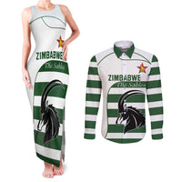 Custom Zimbabwe Rugby Couples Matching Tank Maxi Dress and Long Sleeve Button Shirt The Sables Go Champion - Wonder Print Shop