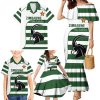 Custom Zimbabwe Rugby Family Matching Mermaid Dress and Hawaiian Shirt The Sables Go Champion - Wonder Print Shop