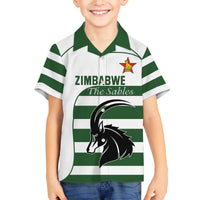 Custom Zimbabwe Rugby Family Matching Off The Shoulder Long Sleeve Dress and Hawaiian Shirt The Sables Go Champion - Wonder Print Shop