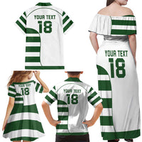 Custom Zimbabwe Rugby Family Matching Off Shoulder Maxi Dress and Hawaiian Shirt The Sables Go Champion - Wonder Print Shop