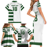 Custom Zimbabwe Rugby Family Matching Short Sleeve Bodycon Dress and Hawaiian Shirt The Sables Go Champion - Wonder Print Shop