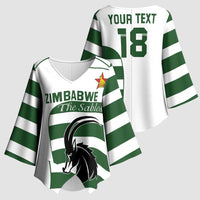 Custom Zimbabwe Rugby Kimono Sleeve Blouse The Sables Go Champion - Wonder Print Shop