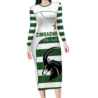 Custom Zimbabwe Rugby Long Sleeve Bodycon Dress The Sables Go Champion - Wonder Print Shop