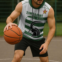 Custom Zimbabwe Rugby Sleeveless Hoodie The Sables Go Champion - Wonder Print Shop