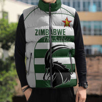 Custom Zimbabwe Rugby Sleeveless Puffer Jacket The Sables Go Champion - Wonder Print Shop