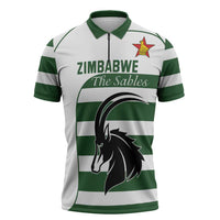 Custom Zimbabwe Rugby Zipper Polo Shirt The Sables Go Champion - Wonder Print Shop