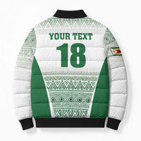 Custom Zimbabwe Rugby Bomber Puffer Jacket Sables African Patterns - Wonder Print Shop