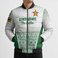 Custom Zimbabwe Rugby Bomber Puffer Jacket Sables African Patterns - Wonder Print Shop