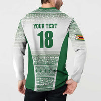 Custom Zimbabwe Rugby Button Sweatshirt Sables African Patterns - Wonder Print Shop