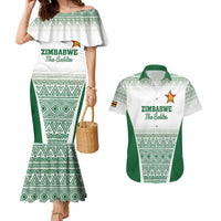 Custom Zimbabwe Rugby Couples Matching Mermaid Dress and Hawaiian Shirt Sables African Patterns - Wonder Print Shop