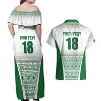 Custom Zimbabwe Rugby Couples Matching Off Shoulder Maxi Dress and Hawaiian Shirt Sables African Patterns - Wonder Print Shop