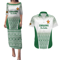Custom Zimbabwe Rugby Couples Matching Puletasi and Hawaiian Shirt Sables African Patterns - Wonder Print Shop