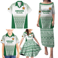 Custom Zimbabwe Rugby Family Matching Puletasi and Hawaiian Shirt Sables African Patterns - Wonder Print Shop