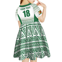 Custom Zimbabwe Rugby Kid Short Sleeve Dress Sables African Patterns - Wonder Print Shop