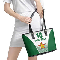 Custom Zimbabwe Rugby Leather Tote Bag Sables African Patterns - Wonder Print Shop