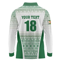 Custom Zimbabwe Rugby Long Sleeve Polo Shirt Sables African Patterns - Wonder Print Shop
