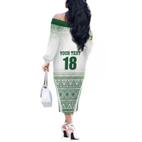 Custom Zimbabwe Rugby Off The Shoulder Long Sleeve Dress Sables African Patterns - Wonder Print Shop