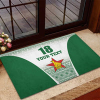 Custom Zimbabwe Rugby Rubber Doormat Sables African Patterns - Wonder Print Shop