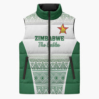 Custom Zimbabwe Rugby Sleeveless Puffer Jacket Sables African Patterns - Wonder Print Shop
