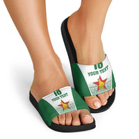 Custom Zimbabwe Rugby Slide Sandals Sables African Patterns - Wonder Print Shop