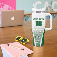 Custom Zimbabwe Rugby Tumbler With Handle Sables African Patterns - Wonder Print Shop