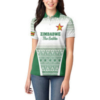 Custom Zimbabwe Rugby Women Polo Shirt Sables African Patterns - Wonder Print Shop