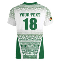 Custom Zimbabwe Rugby Women V-Neck T-Shirt Sables African Patterns - Wonder Print Shop
