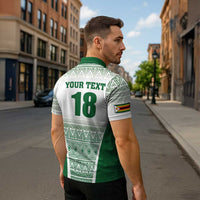 Custom Zimbabwe Rugby Zipper Polo Shirt Sables African Patterns - Wonder Print Shop