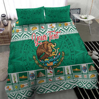 Personalized Mexico Christmas Bedding Set Coat Of Arms With Aztec Mexican Patterns - Wonder Print Shop