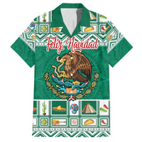 Personalized Mexico Christmas Family Matching Long Sleeve Bodycon Dress and Hawaiian Shirt Coat Of Arms With Aztec Mexican Patterns - Wonder Print Shop