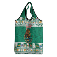 Personalized Mexico Christmas Grocery Bag Coat Of Arms With Aztec Mexican Patterns
