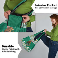 Personalized Mexico Christmas Grocery Bag Coat Of Arms With Aztec Mexican Patterns