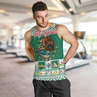 Personalized Mexico Christmas Men Tank Top Coat Of Arms With Aztec Mexican Patterns - Wonder Print Shop