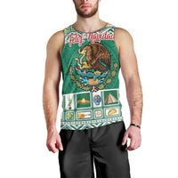 Personalized Mexico Christmas Men Tank Top Coat Of Arms With Aztec Mexican Patterns - Wonder Print Shop
