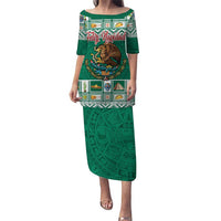 Personalized Mexico Christmas Puletasi Coat Of Arms With Aztec Mexican Patterns - Wonder Print Shop