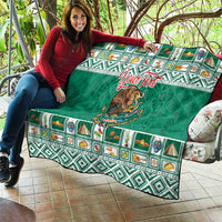 Personalized Mexico Christmas Quilt Coat Of Arms With Aztec Mexican Patterns - Wonder Print Shop